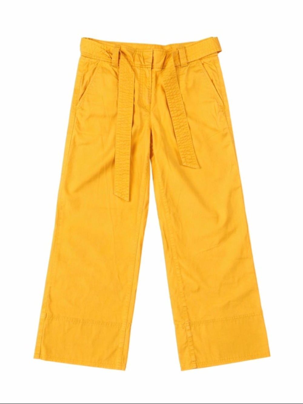 Ann Taylor LOFT Yellow Crop Wide Leg Pants Tie Waist Women’s Size 4